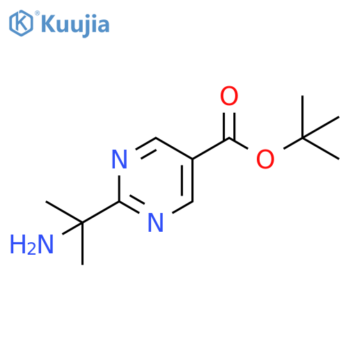 5-Pyrimidinecarboxylic acid, 2-(1-amino-1-methylethyl)-, 1,1-dimethylethyl ester structure