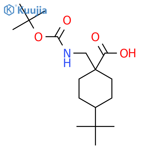 1-({(tert-butoxy)carbonylamino}methyl)-4-tert-butylcyclohexane-1-carboxylic acid structure