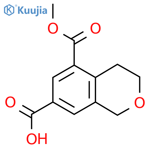 5-(methoxycarbonyl)-3,4-dihydro-1H-2-benzopyran-7-carboxylic acid structure