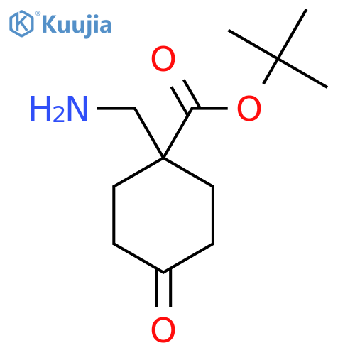 tert-butyl 1-(aminomethyl)-4-oxocyclohexane-1-carboxylate structure