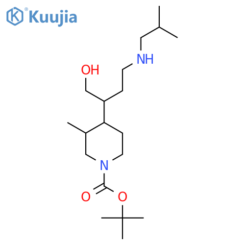 Tert-butyl 4-{1-hydroxy-4-[(2-methylpropyl)amino]butan-2-yl}-3-methylpiperidine-1-carboxylate structure