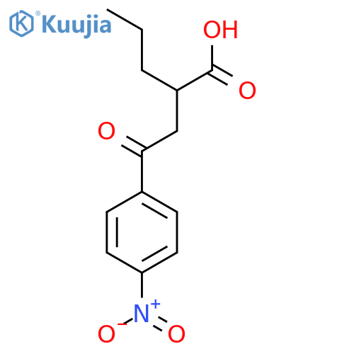 2-[2-(4-Nitrophenyl)-2-oxoethyl]pentanoic acid structure