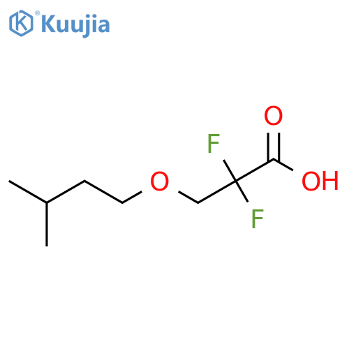 Propanoic acid, 2,2-difluoro-3-(3-methylbutoxy)- structure
