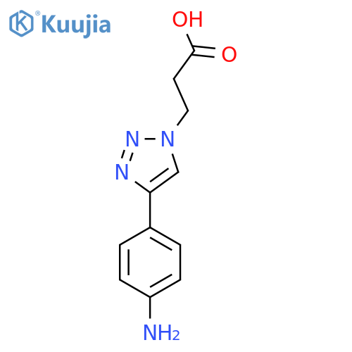 3-[4-(4-aminophenyl)-1H-1,2,3-triazol-1-yl]propanoic acid structure