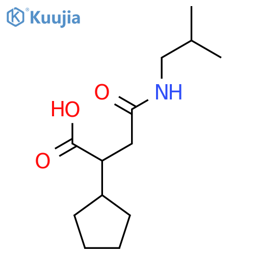 2-Cyclopentyl-3-[(2-methylpropyl)carbamoyl]propanoic acid structure