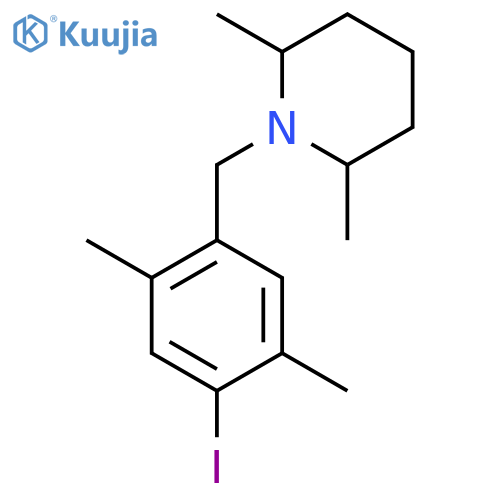 1-[(4-Iodo-2,5-dimethylphenyl)methyl]-2,6-dimethylpiperidine structure
