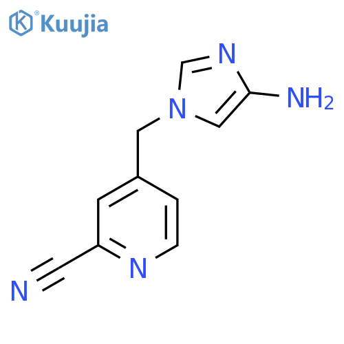 4-[(4-amino-1H-imidazol-1-yl)methyl]pyridine-2-carbonitrile structure