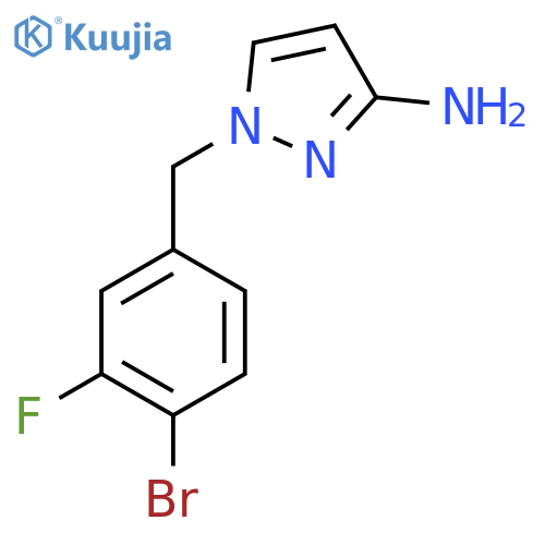 1-(4-bromo-3-fluorophenyl)methyl-1H-pyrazol-3-amine structure