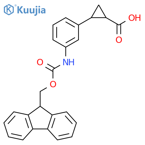 Cyclopropanecarboxylic acid, 2-[3-[[(9H-fluoren-9-ylmethoxy)carbonyl]amino]phenyl]- structure
