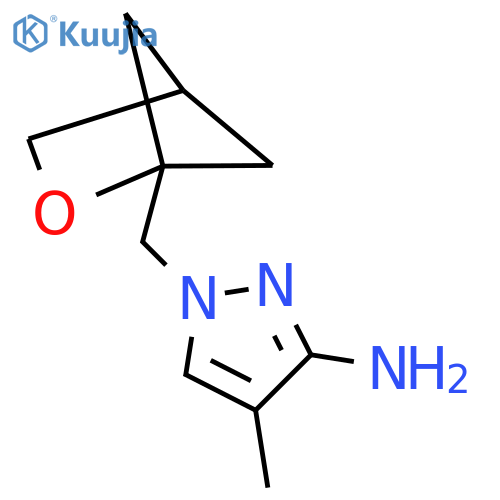 4-methyl-1-({2-oxabicyclo2.1.1hexan-1-yl}methyl)-1H-pyrazol-3-amine structure