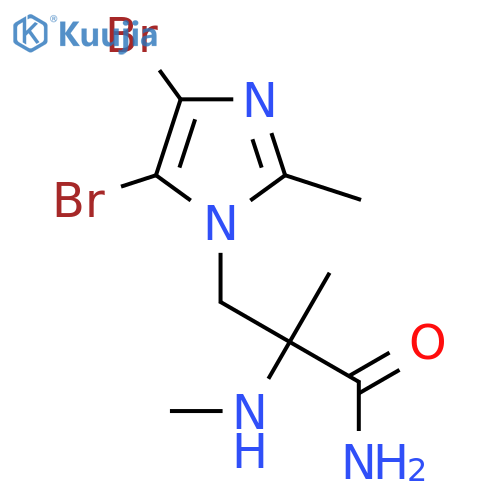3-(4,5-dibromo-2-methyl-1H-imidazol-1-yl)-2-methyl-2-(methylamino)propanamide structure