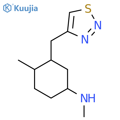 N,4-dimethyl-3-[(1,2,3-thiadiazol-4-yl)methyl]cyclohexan-1-amine structure