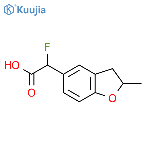 2-fluoro-2-(2-methyl-2,3-dihydro-1-benzofuran-5-yl)acetic acid structure