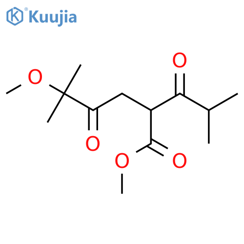methyl 5-methoxy-5-methyl-2-(2-methylpropanoyl)-4-oxohexanoate structure