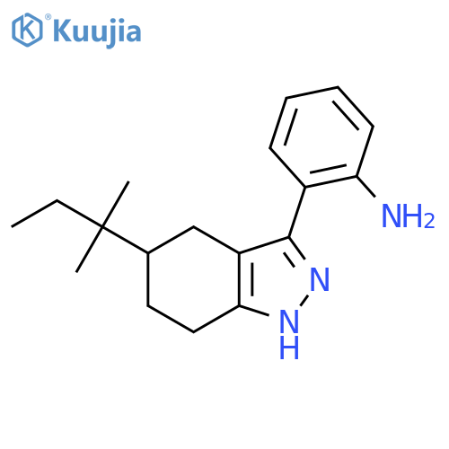 2-[5-(2-methylbutan-2-yl)-4,5,6,7-tetrahydro-1H-indazol-3-yl]aniline structure