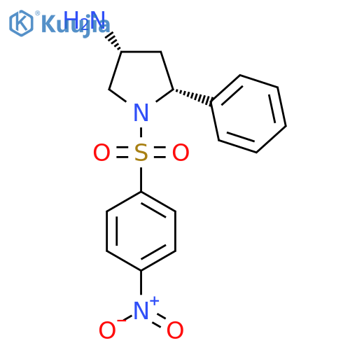 rac-(3R,5R)-1-(4-nitrobenzenesulfonyl)-5-phenylpyrrolidin-3-amine structure
