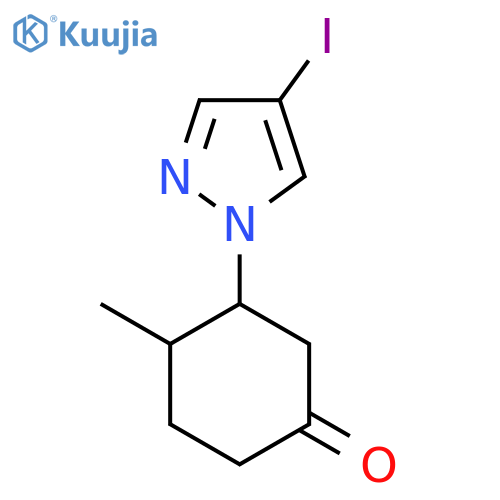 3-(4-iodo-1H-pyrazol-1-yl)-4-methylcyclohexan-1-one structure