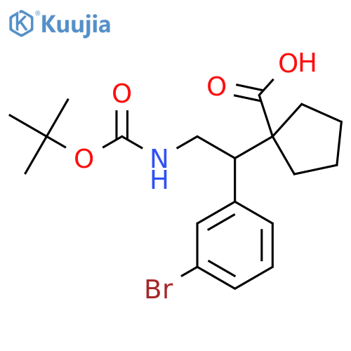 1-1-(3-bromophenyl)-2-{(tert-butoxy)carbonylamino}ethylcyclopentane-1-carboxylic acid structure