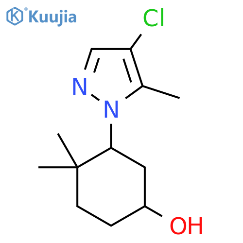 3-(4-chloro-5-methyl-1H-pyrazol-1-yl)-4,4-dimethylcyclohexan-1-ol structure