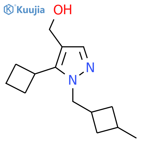 {5-cyclobutyl-1-(3-methylcyclobutyl)methyl-1H-pyrazol-4-yl}methanol structure