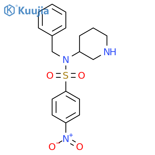 N-benzyl-4-nitro-N-(piperidin-3-yl)benzene-1-sulfonamide structure