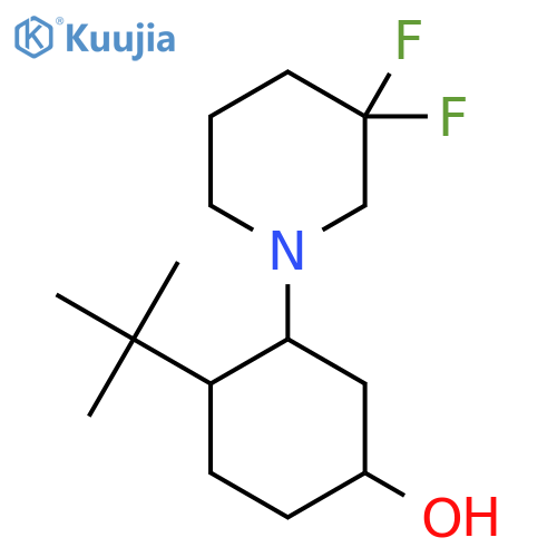 4-Tert-butyl-3-(3,3-difluoropiperidin-1-yl)cyclohexan-1-ol structure