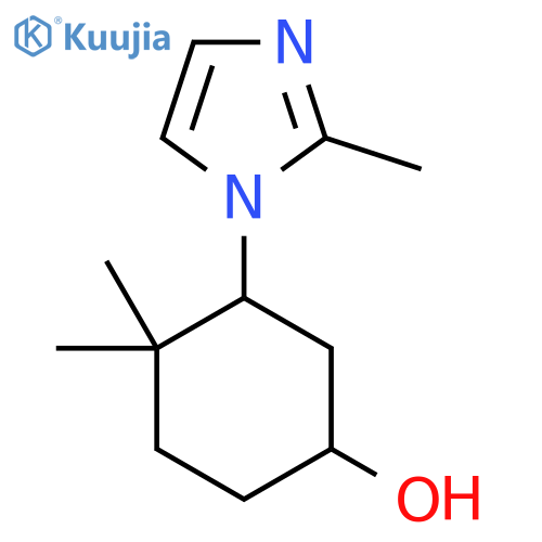 4,4-dimethyl-3-(2-methyl-1H-imidazol-1-yl)cyclohexan-1-ol structure
