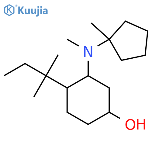 3-[Methyl(1-methylcyclopentyl)amino]-4-(2-methylbutan-2-yl)cyclohexan-1-ol structure
