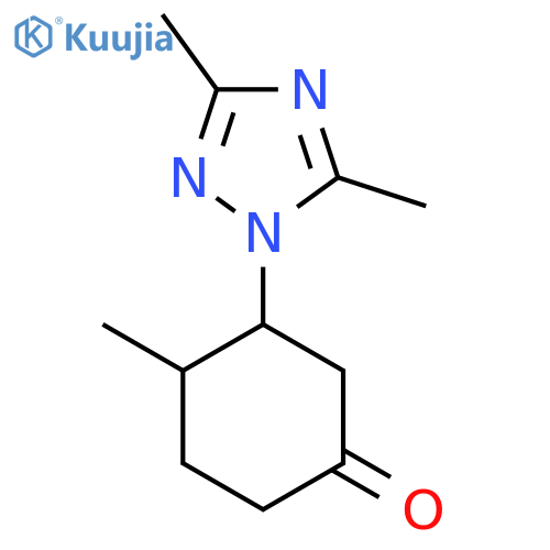 3-(dimethyl-1H-1,2,4-triazol-1-yl)-4-methylcyclohexan-1-one structure