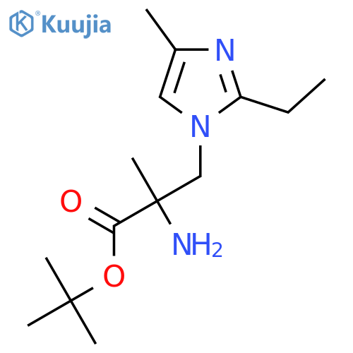 tert-butyl 2-amino-3-(2-ethyl-4-methyl-1H-imidazol-1-yl)-2-methylpropanoate structure