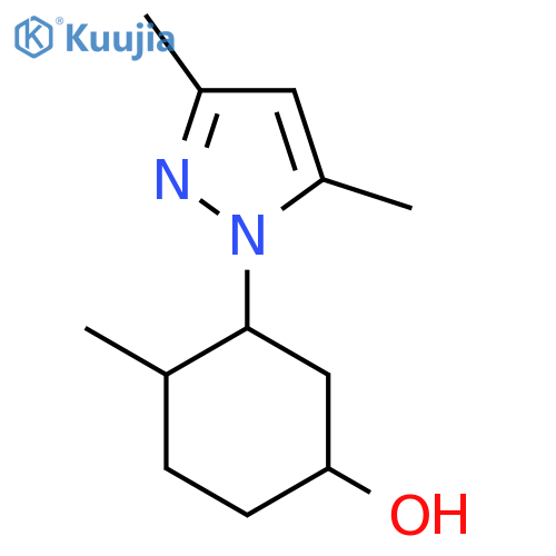 3-(3,5-dimethyl-1H-pyrazol-1-yl)-4-methylcyclohexan-1-ol structure