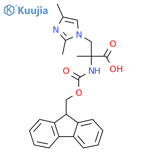 3-(2,4-dimethyl-1H-imidazol-1-yl)-2-({(9H-fluoren-9-yl)methoxycarbonyl}amino)-2-methylpropanoic acid structure