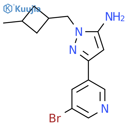 3-(5-bromopyridin-3-yl)-1-(3-methylcyclobutyl)methyl-1H-pyrazol-5-amine structure