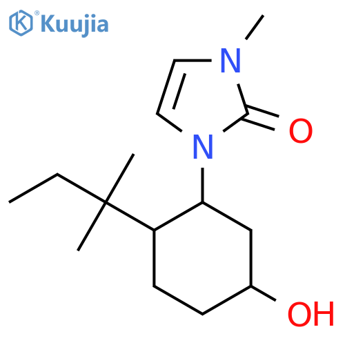 1-[5-hydroxy-2-(2-methylbutan-2-yl)cyclohexyl]-3-methyl-2,3-dihydro-1H-imidazol-2-one structure