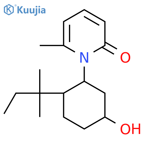 1-[5-Hydroxy-2-(2-methylbutan-2-yl)cyclohexyl]-6-methyl-1,2-dihydropyridin-2-one structure