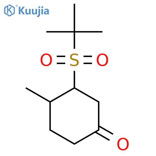 4-Methyl-3-(2-methylpropane-2-sulfonyl)cyclohexan-1-one structure