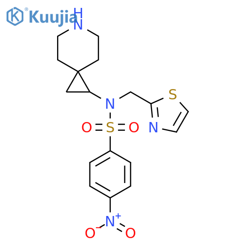 N-{6-azaspiro[2.5]octan-1-yl}-4-nitro-N-[(1,3-thiazol-2-yl)methyl]benzene-1-sulfonamide structure