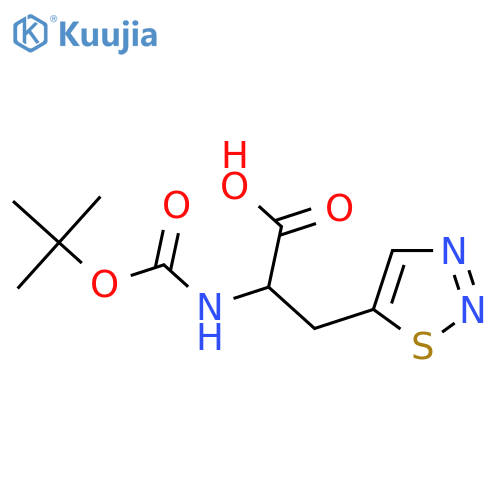 2-{(tert-butoxy)carbonylamino}-3-(1,2,3-thiadiazol-5-yl)propanoic acid structure