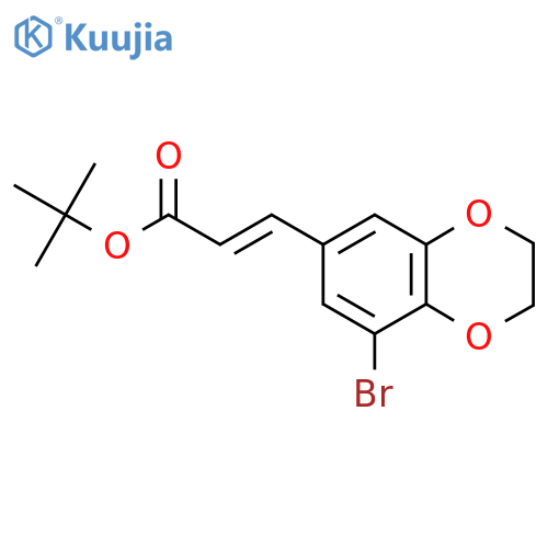 tert-butyl (2E)-3-(8-bromo-2,3-dihydro-1,4-benzodioxin-6-yl)prop-2-enoate structure