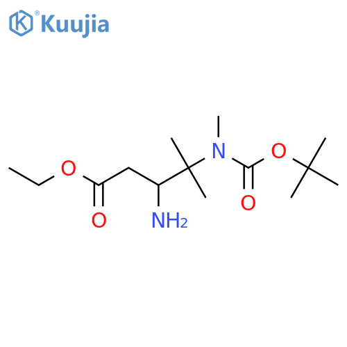 ethyl 3-amino-4-{(tert-butoxy)carbonyl(methyl)amino}-4-methylpentanoate structure
