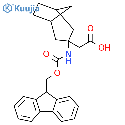 2-(1R,5S)-3-({(9H-fluoren-9-yl)methoxycarbonyl}amino)bicyclo3.2.1octan-3-ylacetic acid structure