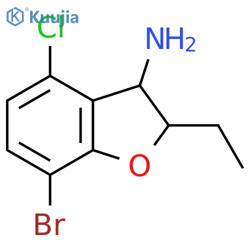 7-bromo-4-chloro-2-ethyl-2,3-dihydro-1-benzofuran-3-amine structure