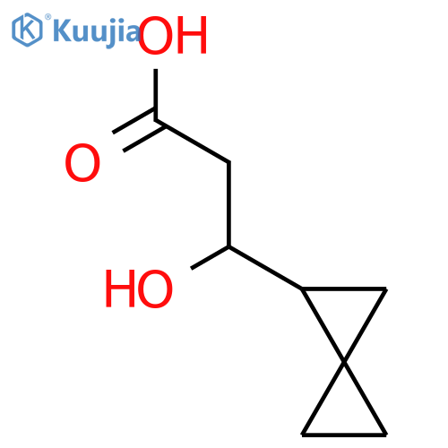 3-hydroxy-3-{spiro2.2pentan-1-yl}propanoic acid structure