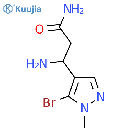 3-amino-3-(5-bromo-1-methyl-1H-pyrazol-4-yl)propanamide structure