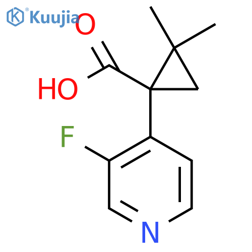 1-(3-fluoropyridin-4-yl)-2,2-dimethylcyclopropane-1-carboxylic acid structure