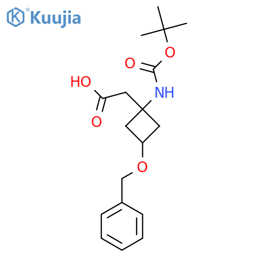 2-3-(benzyloxy)-1-{(tert-butoxy)carbonylamino}cyclobutylacetic acid structure