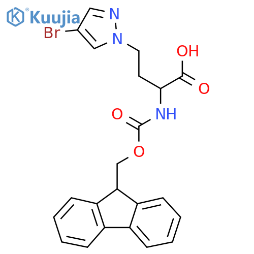 4-(4-bromo-1H-pyrazol-1-yl)-2-({(9H-fluoren-9-yl)methoxycarbonyl}amino)butanoic acid structure
