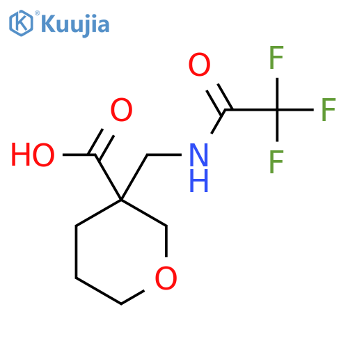 3-[(Trifluoroacetamido)methyl]oxane-3-carboxylic acid structure
