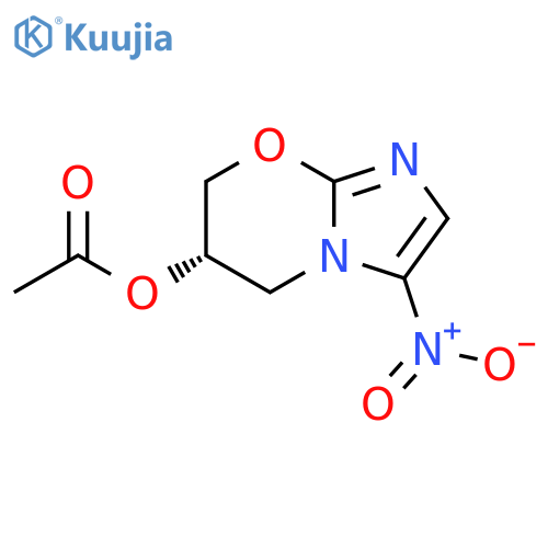 (S)-3-nitro-6,7-dihydro-5H-imidazo[2,1-b][1,3]oxazin-6-yl acetate structure