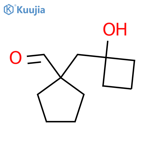 1-(1-hydroxycyclobutyl)methylcyclopentane-1-carbaldehyde structure